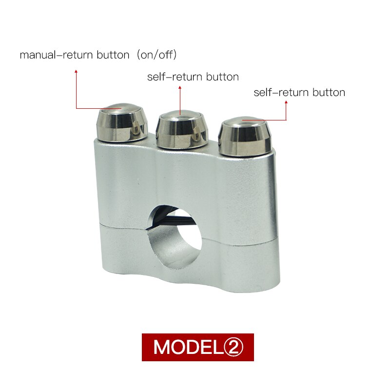 CNC de aluminio de 7/8 ''22mm interruptor para el manillar de la motocicleta, interruptor de montaje para el claxon, luz antiniebla, botón de encendido apagado y apagado: Silver 2