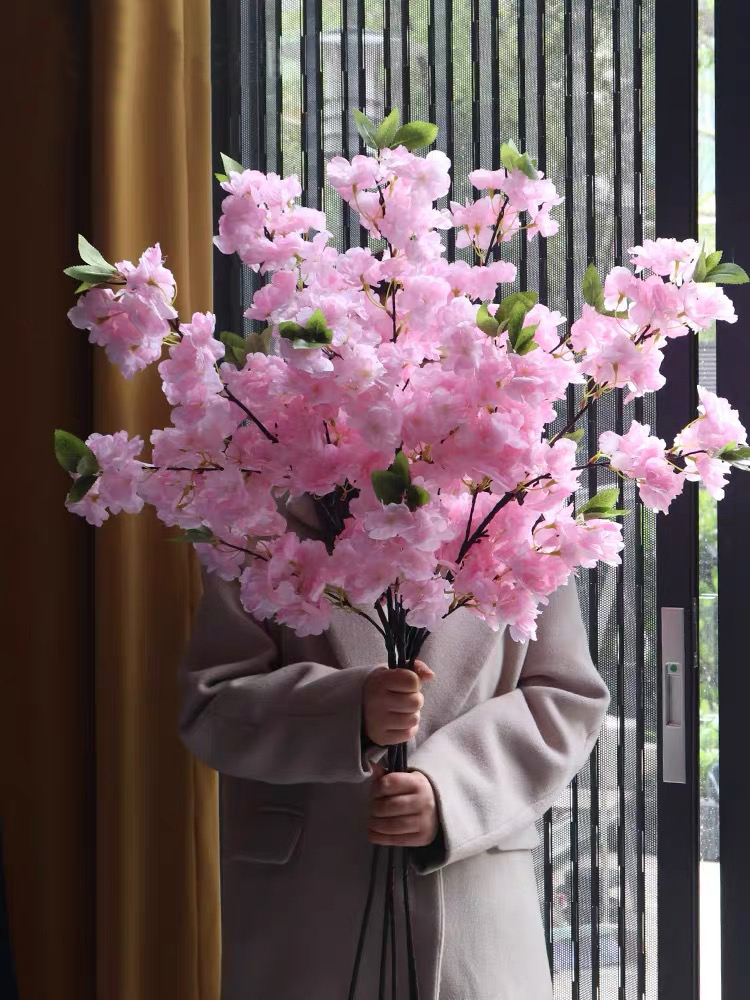 Künstliche Kirschblüte, rosa, weißer Kirschbaum, Seidenblume, Frühlingskirsche, DIY Bonsai-Bogen, Hochzeit, Requisiten, Heimdekoration