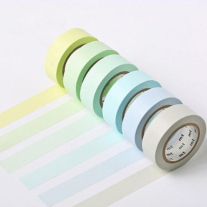 Ruban de masquage MT solide couleur Pastel ruban Washi japonais 12 couleurs