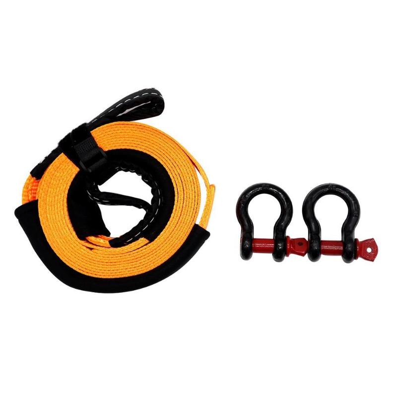 5m 5 Tons Heavy Duty Car Recovery Tow Strap Towing Rope with 2 Tow Hooks Off Road Accessories