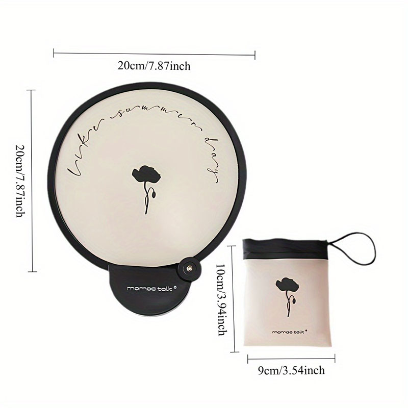 Draagbare draagbare opvouwbare ventilator met opbergtas, compact en draagbaar, geschikt voor buitenactiviteiten in de zomer voor reizen in de zomer: Khaki