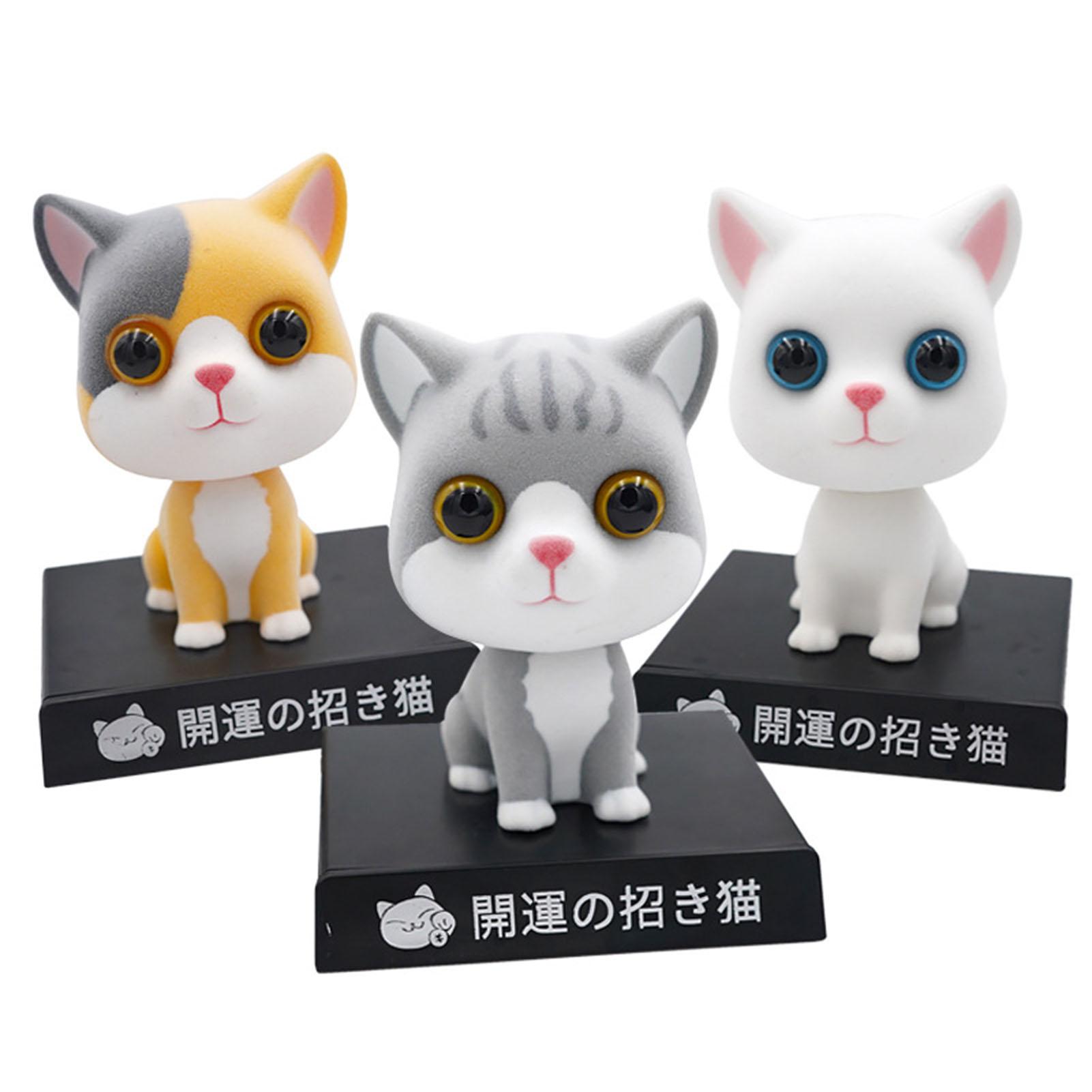 Support de téléphone portable en forme de chat mignon secouant la tête, décoration d'intérieur de voiture, décoration de bureau