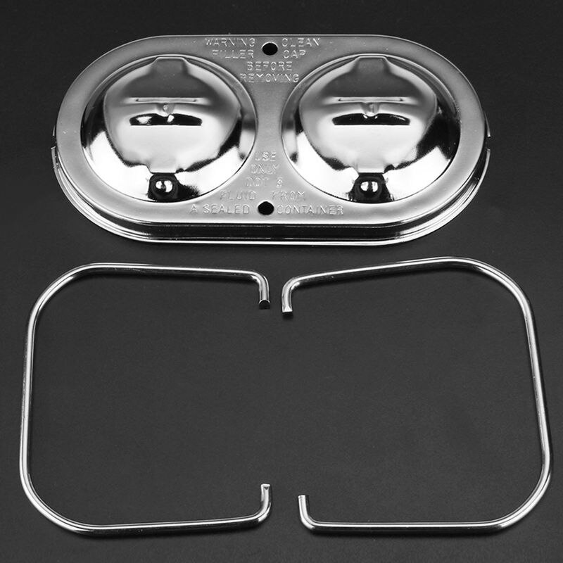 Chrome Brake Master Cylinder Cover Dual Bail Brakes For Chevy Sbc Bbc 350 454