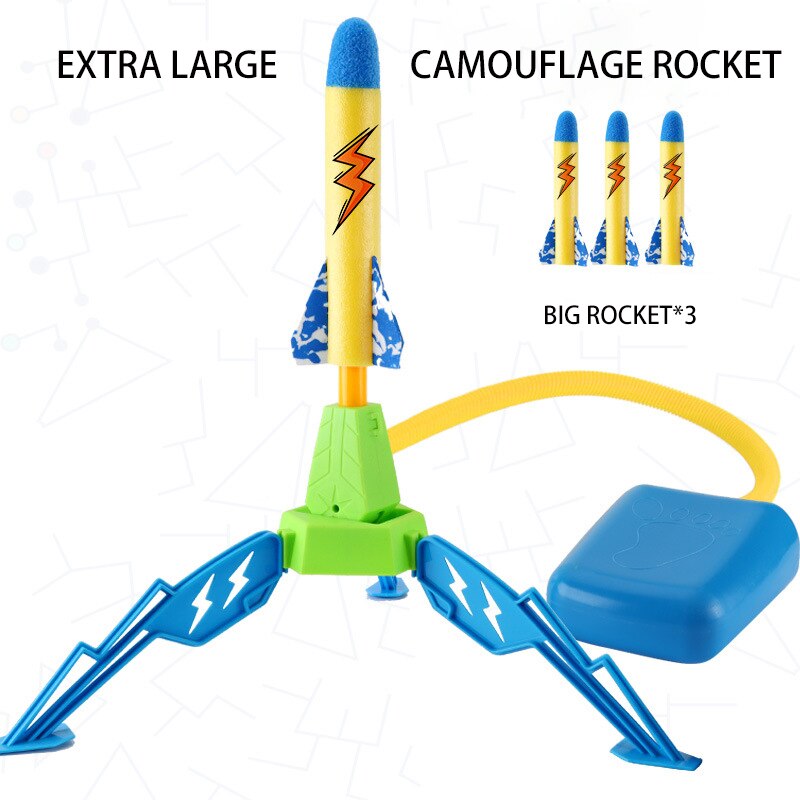 Children&#39;s Rocket Launcher Pneumatic Pedal Launch Rocket ToyOutdoor Flash Light Interactive Toy Birthday GiftChildren Sports Toy: Oversized