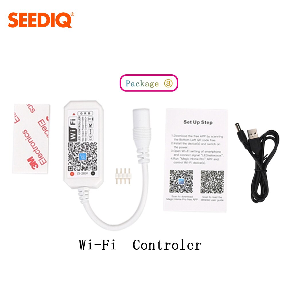 Led Controller 3key/24Key Ir Remote Wifi DC5V-24V Controller Met Usb Led Strip Licht Afstandsbediening Alexa Smartphone Magic thuis: WI-FI RGB-USB