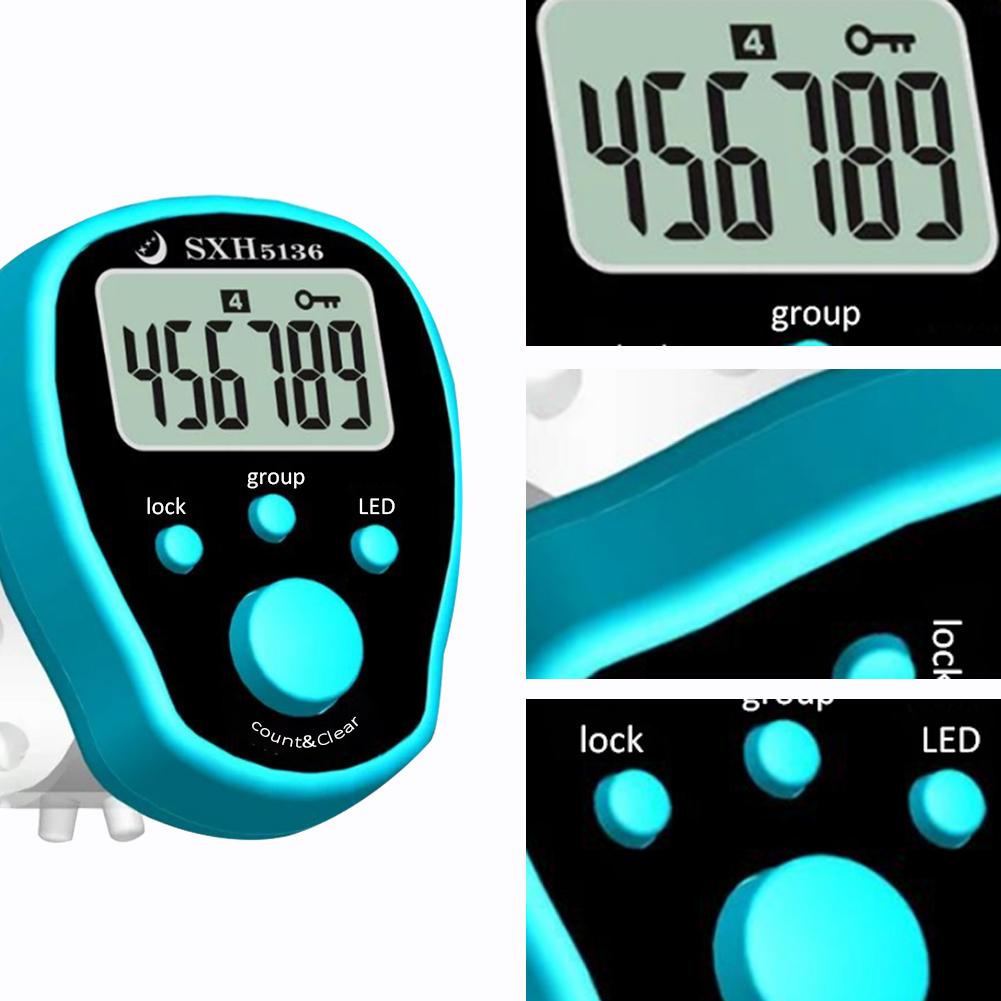 Mini Electronic Counter LCD Electronic Digital Tally Counter Five Groups of Counters Random Color