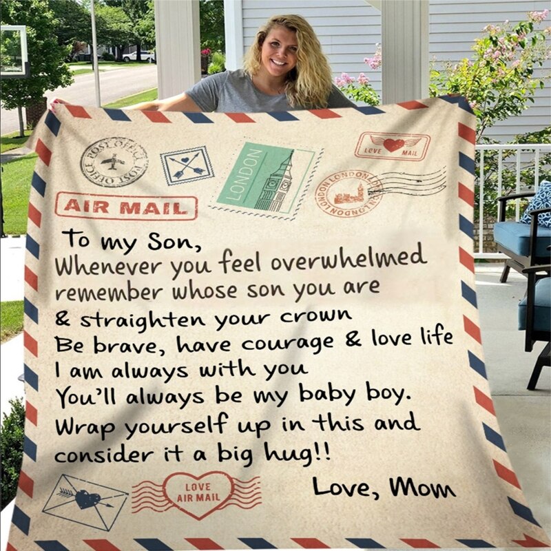 Fleece Deken Om Mijn Dochter Zoon Vrouw Brief Gedrukt Quilts Luchtpost Dekens Positieve Moedigen En Liefde: M 3