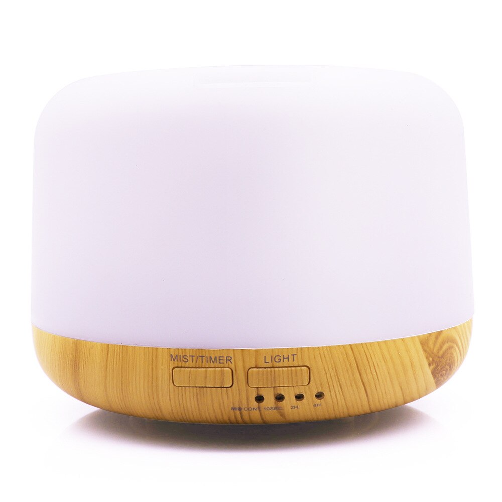 500ml Aroma Essential Oil Diffuser Timing Ultrasonic Air Humidifier 7 Color LED Lights Air Diffuser Aromatherpy Mist Maker: Yellow / EU