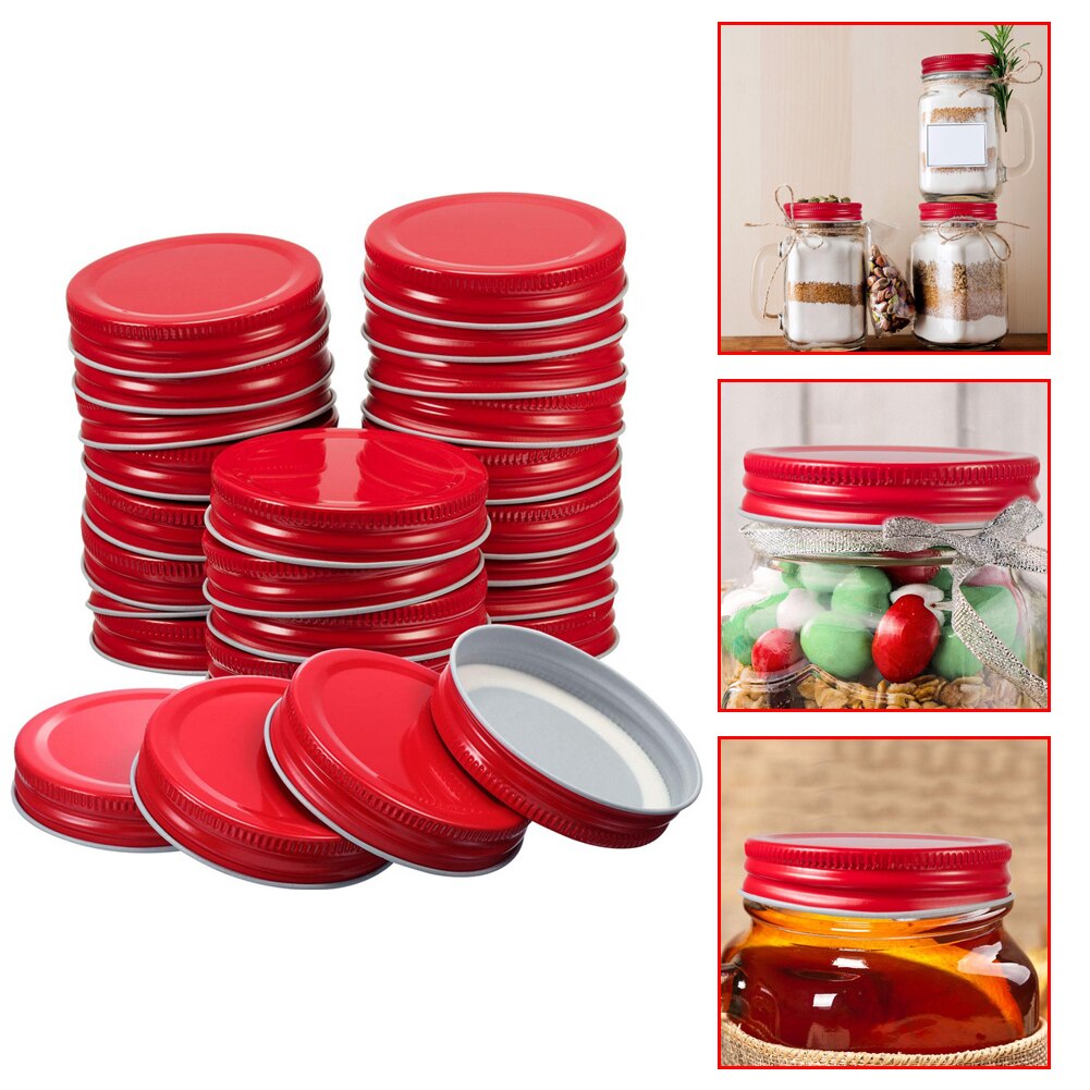 12/24 Packs Mason Jar Lids Regular Mouth Leak Proof Secure Mason Storage Solid Caps