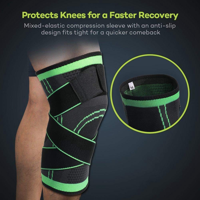 WorthWhile 1PC Sport Pressurized Kneepad Elastic Knee Pads Support Sleeve Basketball Volleyball Brace Training Fitness Protector