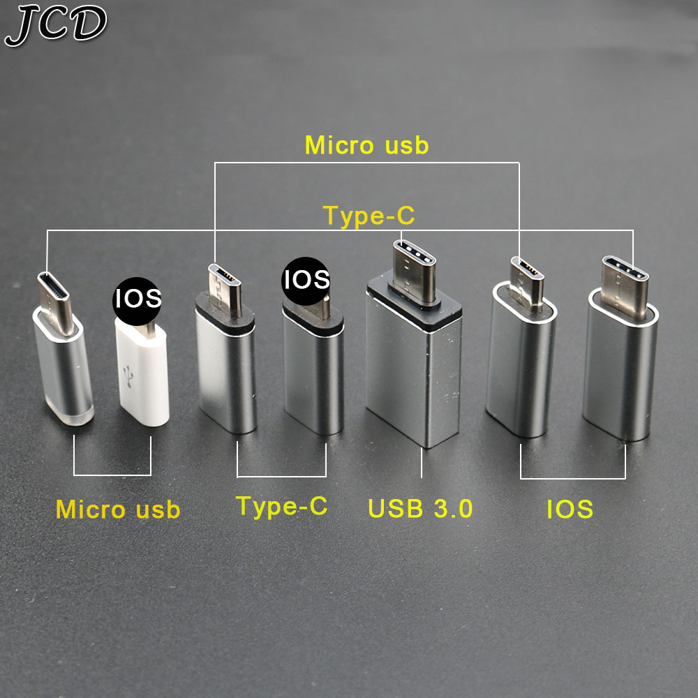 Jcd Charger Data Adapter Micro Usb Naar Type-C Usb 3.0 USB-C Oplaadkabel Converter Voor Iphone/Android