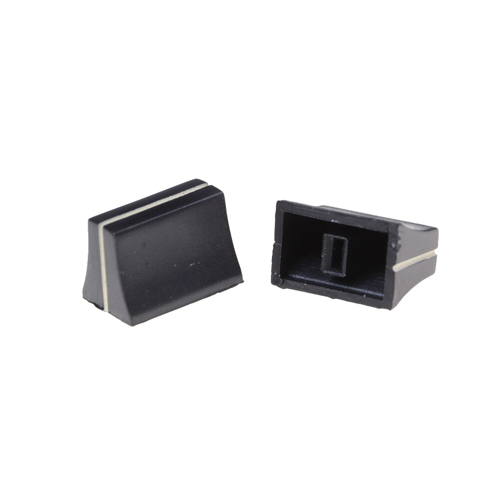 10pcs Slide Potentiometer Mixer Fader Knob 19mmLx12mmW for 4mm Shaft WF Switch Cap Black