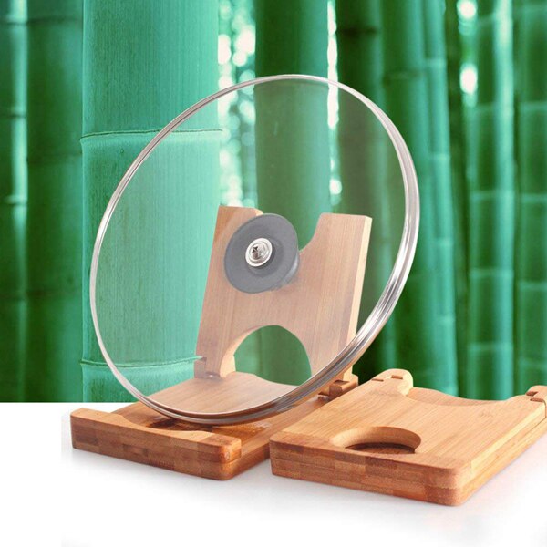 Multi-Purpose Pot Stand Bamboo Folding Multi-Purpose Pot Stand Vertical Kitchen Supplies Storage Rack,2 Pack