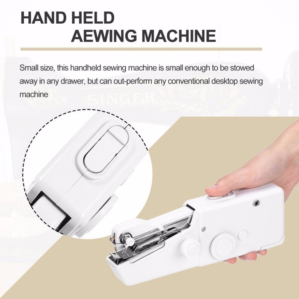Mini Portable Electric Handheld Sewing Machine Battery Powered Easy Stitch Clothes Sewing Tool For Travel Home Use