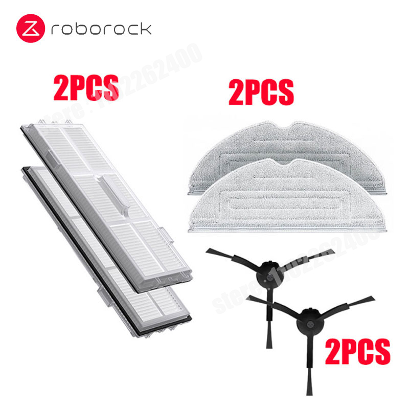 För roborock  s8 s8 pro ultra  s8+  reservdelar duoroller huvudsakliga sidoborstar moppdukar hepa-filter dammpåsar tillbehör: Ljusgul