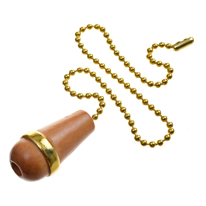 2 piezas Cadena de tirón de ventilador decorativa 12 pulgadas cadenas de tracción extensión bronce con perilla de madera Natural colgante para iluminación ventilador de techo: Style 8
