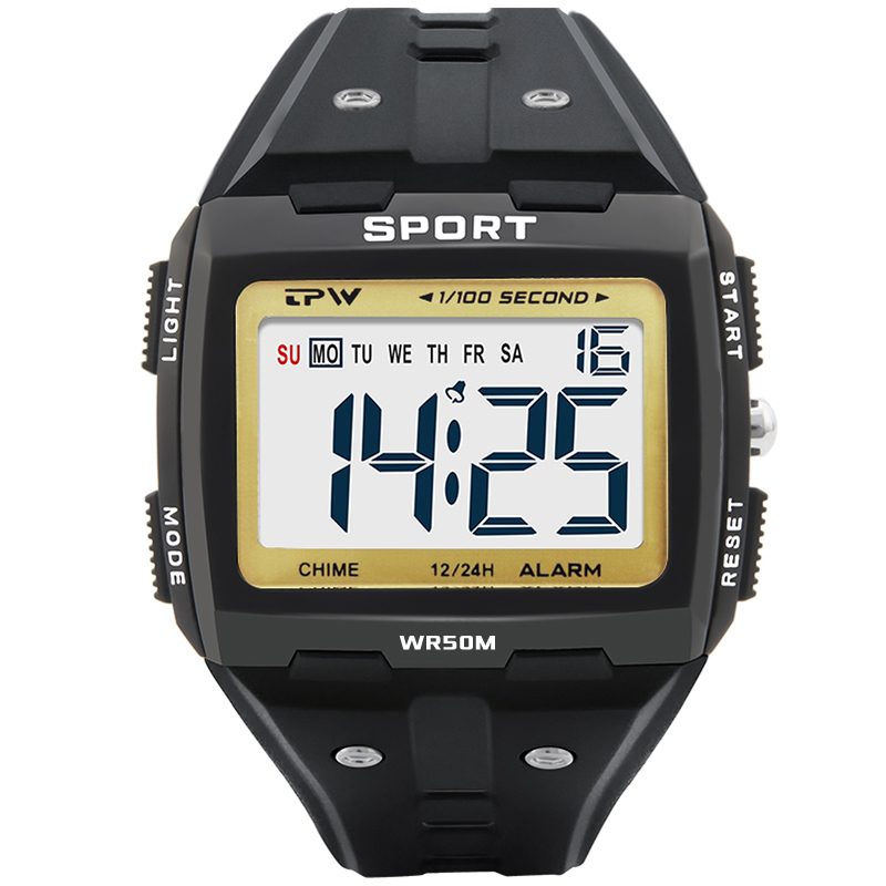 TPW Oversized digitaal horloge Grote cijfers af te lezen 5ATM Waterbestendig