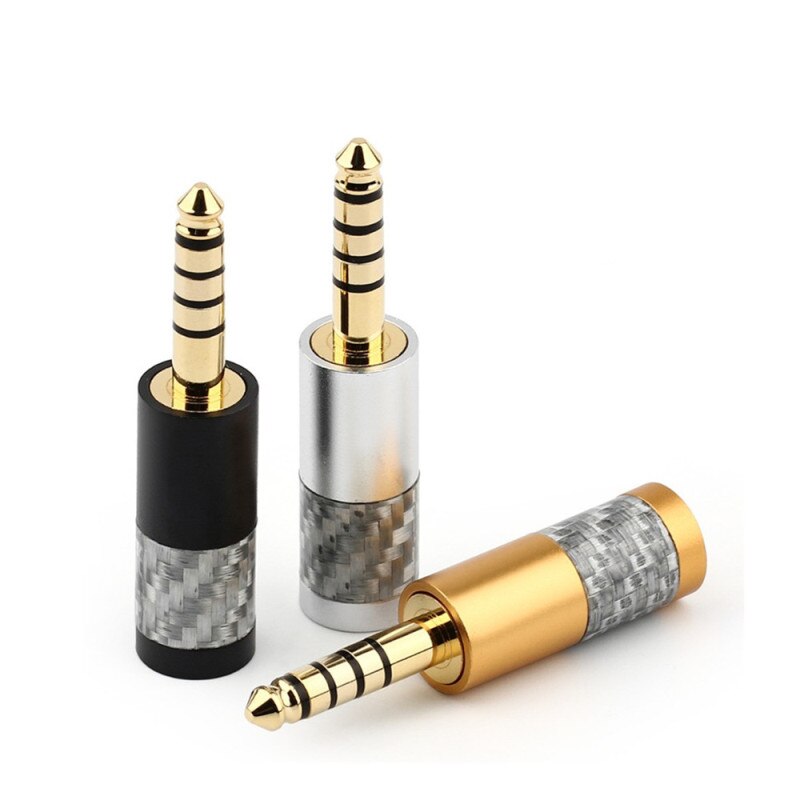 Headphone Plug Adapter 4.4mm 5 Poles Male Audio Connector Jack Stereo HIFI Earphone Cable Solder DIY Adapters Gold Plated AUX
