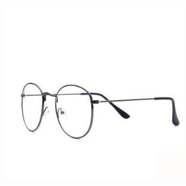 Brilmonturen Metalen Ronde Bril Frame Clear Lens Eyeware Zwart Oog Glas Retro Grote Metalen Lenzenvloeistof Frame Oversized: Cool Black