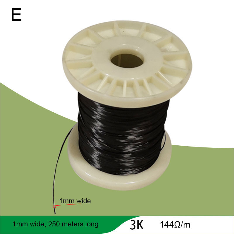 Carbon Fiber Wire High Temperature Resistance Conductive And Tensile Resistance 3K6K12K24K Conductive Heating Wre: E1mm X250 meters