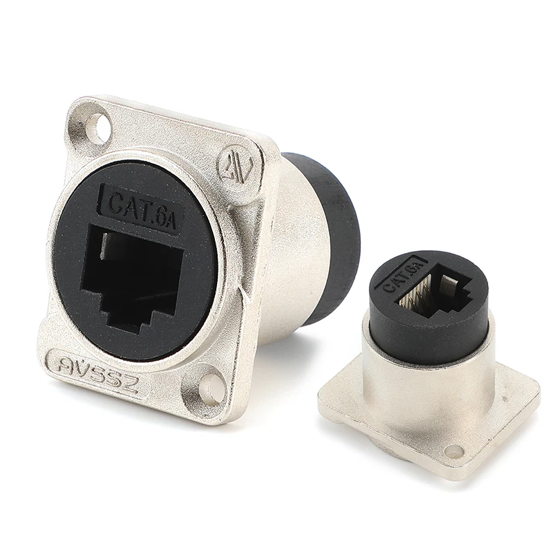 D-typ modul 8 p 8c rj45 kontakt hane hona uttag industrikamera nätverkskommunikation 4 stift  rj11 kat 6a med dammskydd: Elfenben