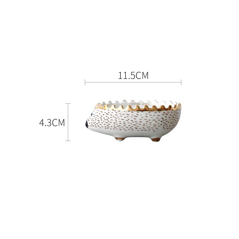 Hedgehog Phnom Penh bowl ceramic Nordic small bowl dessert bowl fruit bowl salad bowl cute animal cutlery cartoon measuring cup: S