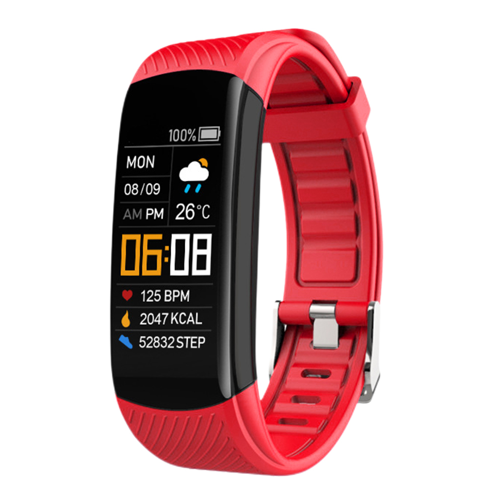 accorto guarda Impermeabile sport Smartwatch Frequenza cardiaca/pressione sanguigna/tenere sotto controllo dell'ossigeno nel sangue Ricarica diretta USB per esercizi tutto'aperto: Rosso