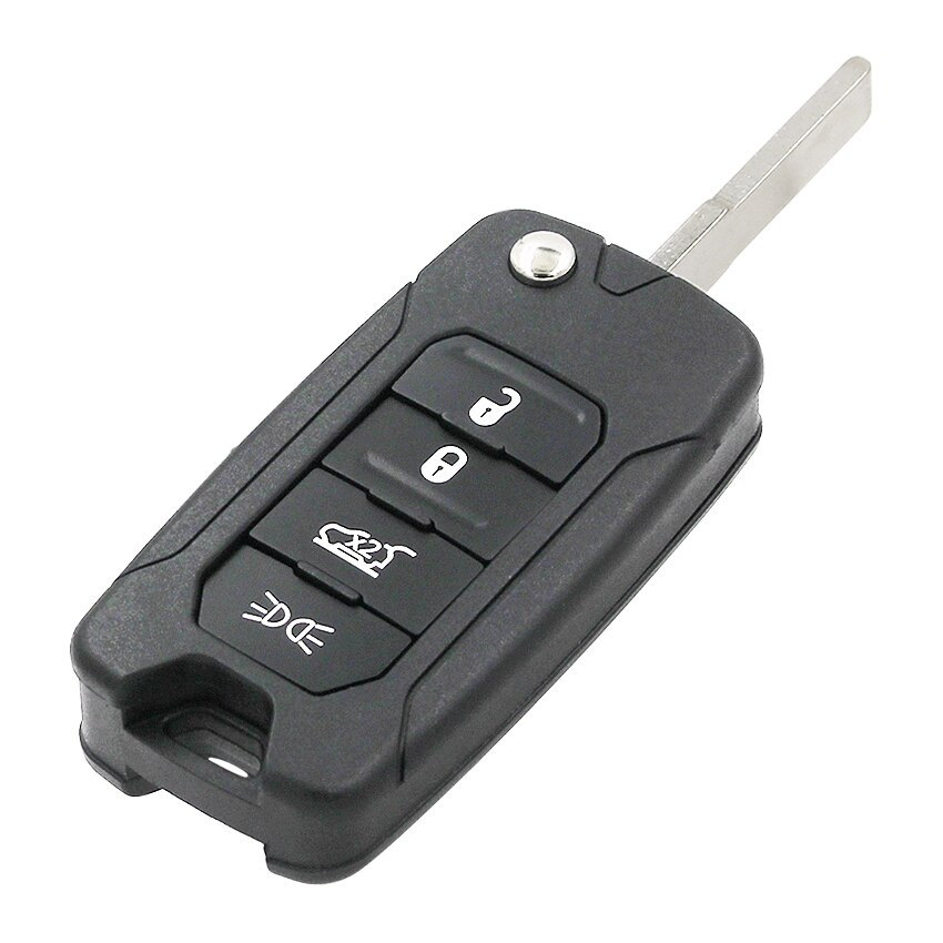 Replacement Flip Remote Key Shell Case Fob 4 Button for Jeep Renegade with uncut SIP22 blade