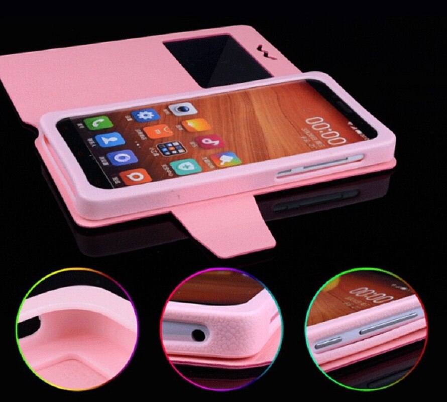 Flip Push Up Phone Case voor Pelephone Gini W5 PU Lederen Silicon Smart Telefoon Gevallen voor Pelephone Gini W5