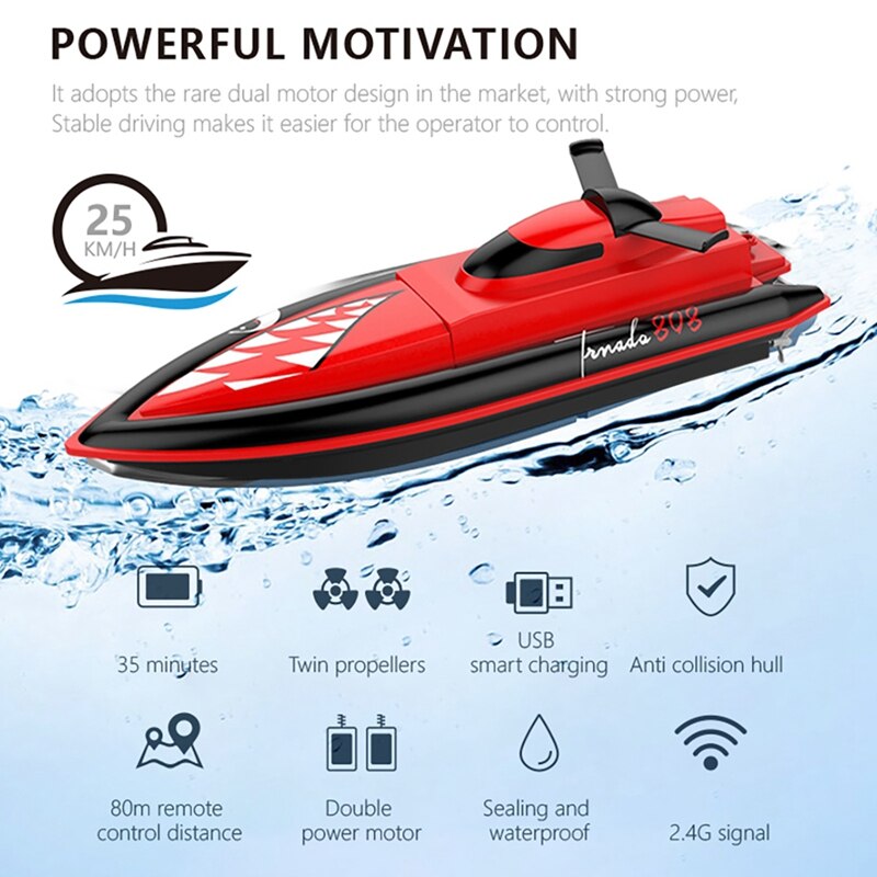 2,4g remote control speed boat high-speed electric boat children's yacht racing boat water boy toy boat