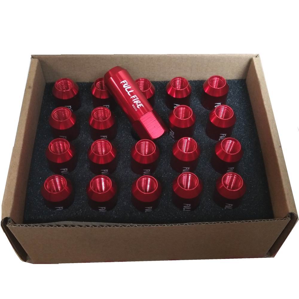 JDM Racing Aluminium legierung Rad Lug Muttern VOLLE FEUER Schraube M12x1.5/1,25 Länge 60mm für 95% autos 20 teile/los