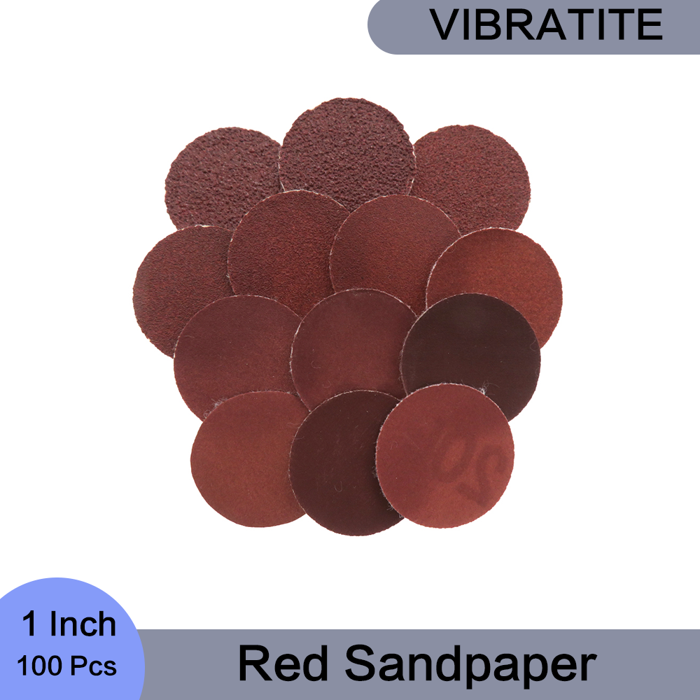 1 Zoll rote Schleifscheiben 25 mm 100 Stück Klett-Schleifpapier, sortiert, Körnung 60–2000 zum Polieren und Schleifen von Metall, Holz, Jade