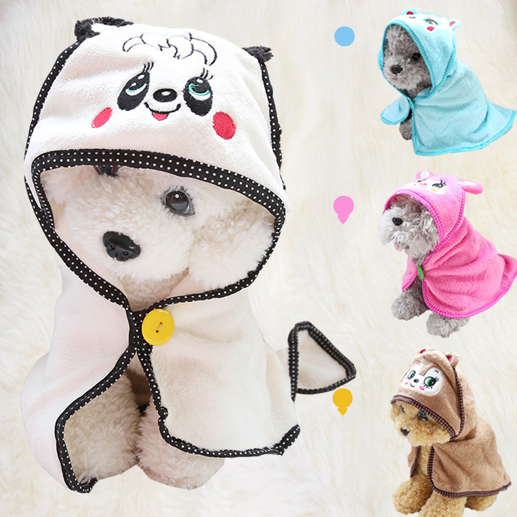 Mignon chien chat bain à capuche cape serviette peignoir pour animaux de compagnie doux polaire intérieur pyjamas Manta Mascotas Chihuahua Yorkshire couverture produits