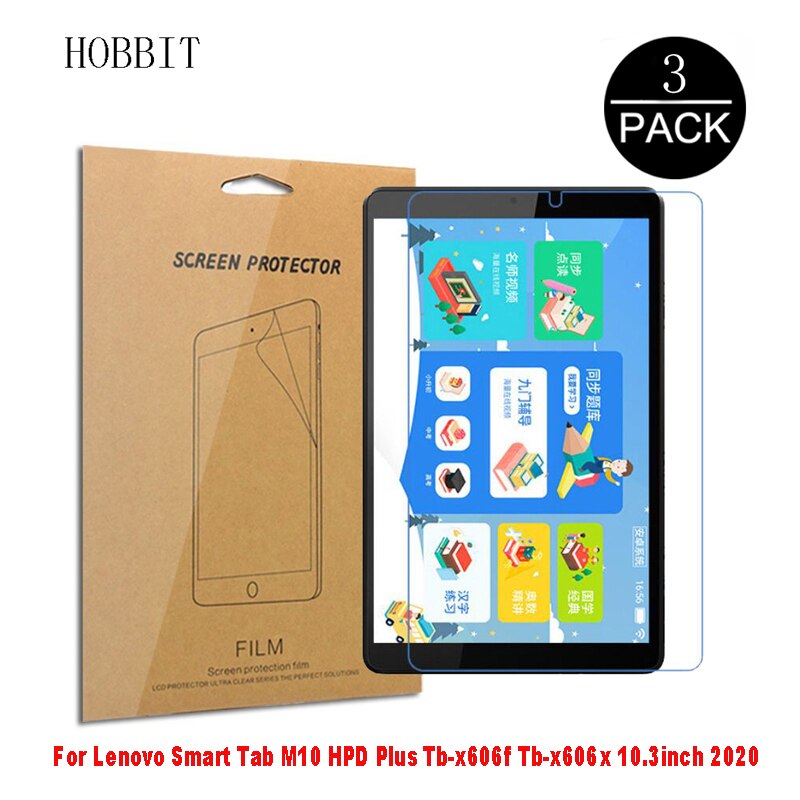 3 pçs protetor de tela para lenovo tab m10 TB-X605F TB-X605L TB-X505F 10.1 polegada tablet claro lcd anti-risco película protetora do animal de estimação: Tab M10 HPD Plus10.3