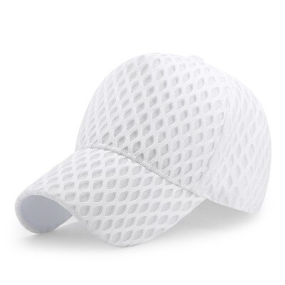 Grande taille casquette de baseball pour homme adulte été maille hip hop chapeau grande tête hommes grande taille plaine casquettes de relance M 56-60cm L 60-62cm: WHITE / 60 to 62cm