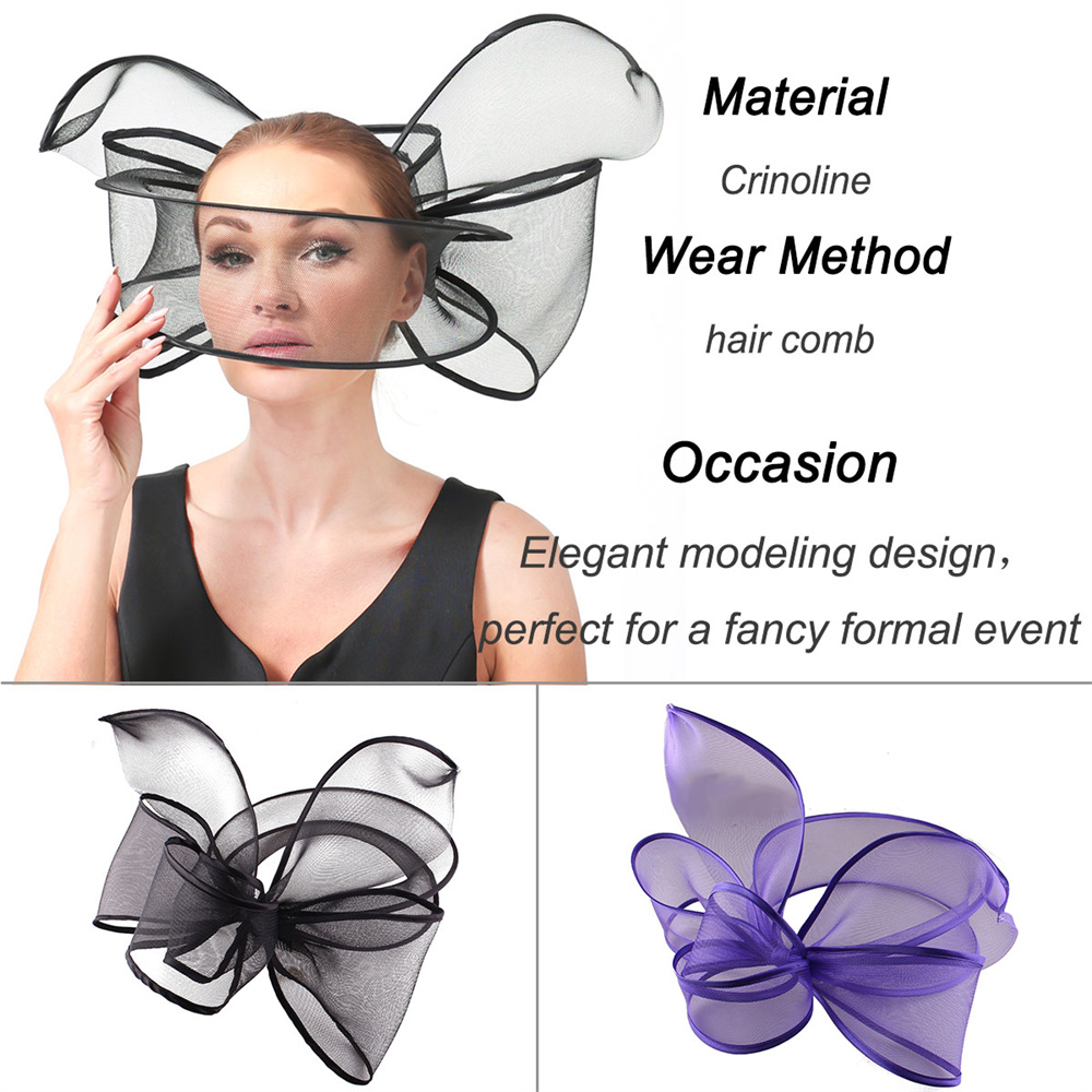 Big Fascinators Hat For Women Weddings Amazing Headwear With Bow For Party Kenducky Royal Asscot Pillbox Cap Hair Clip Bride