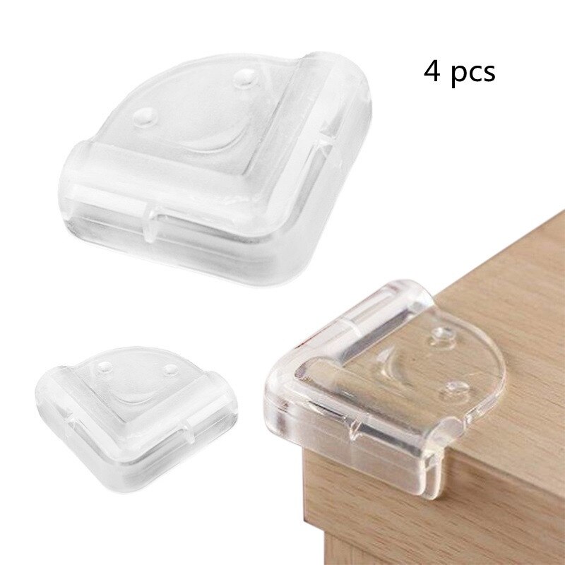 1/4 Pcs Baby Tafel Hoek Beschermende Verdikte Glas Pvc Hoek Guard L-Vormige/Smiley Transparante Kinderen Veiligheid Anti-Collision: 4pcs Smiley