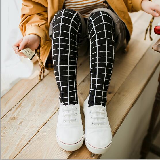 Herfst Winter Kind Leggings Zwart En Wit Plaid Jongens Meisjes Kids Baby Panty