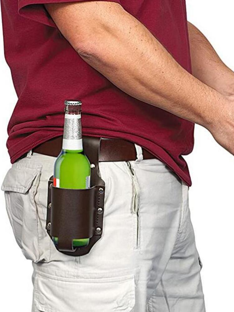 Porte-bouteille de bière classique en cuir étui à bière pour Cowboy de fête Barbecue