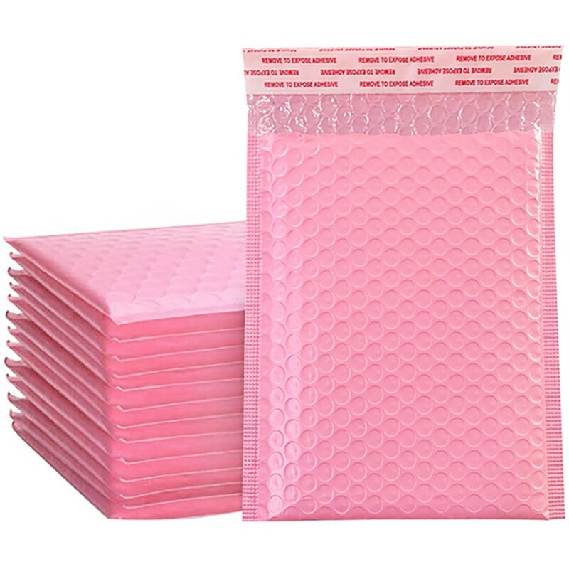 50PCS Foam Envelope Bags Self Seal Mailers Padded Envelopes with Bubble Mailing Bag Packages Bag Pink: Default Title