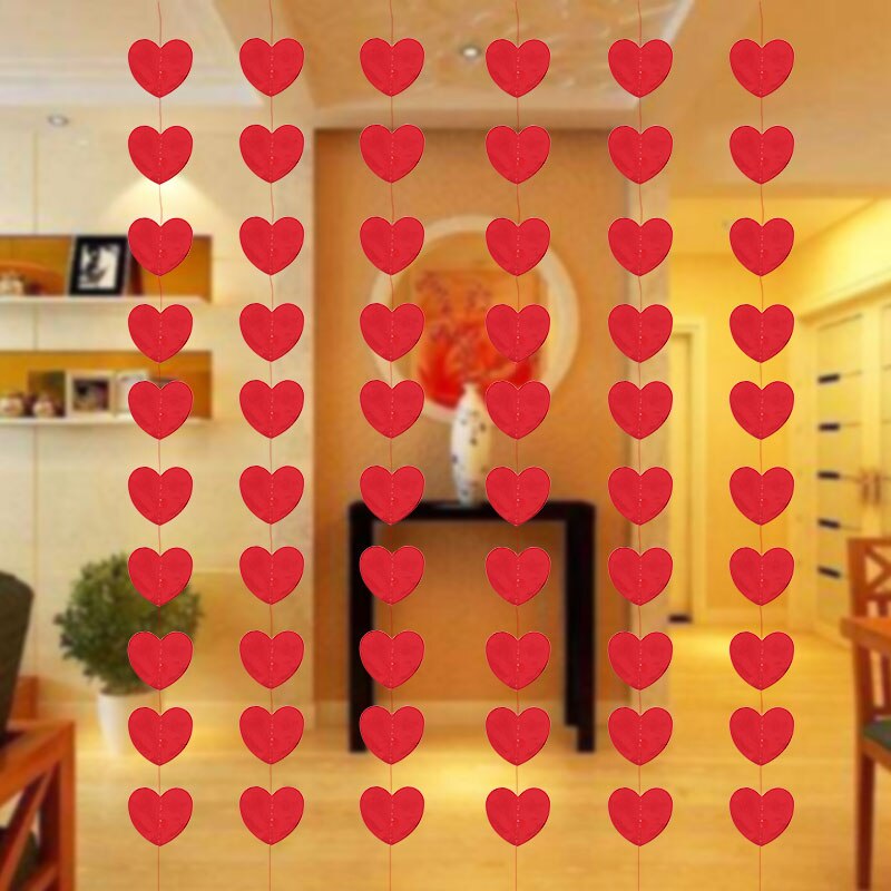 Guirlande banderole en forme de cœur 1 ensemble | Guirlandes en papier, je t'aime, guirlandes suspendues en forme de cœur, décoration bricolage pour fête de mariage, maison