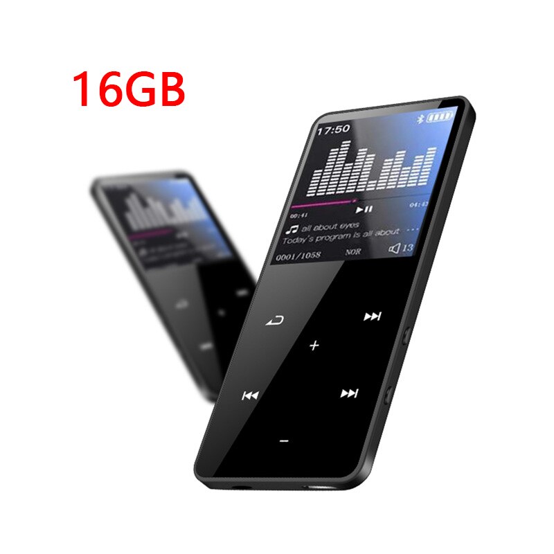 Electric MP4 Player With Bluetooth 4GB 8GB 16GB Music Player With Touch Key Fm Radio Video Play E-book Hifi Player MP4: 16GB