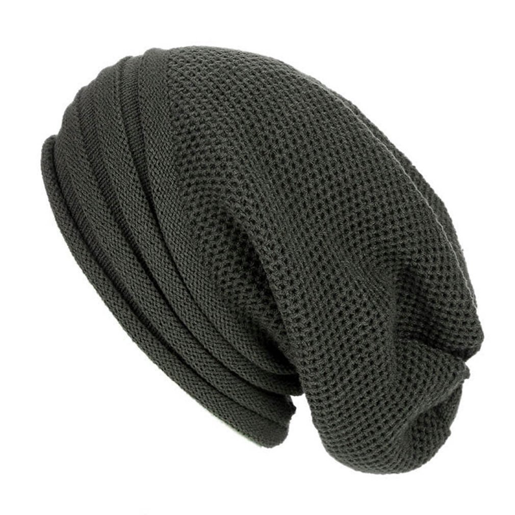 Winter Baggy Slouchy Beanie Hoed Wol Gebreide Warme Cap Voor Mannen Vrouwen Beanie Oversized Winter Hoed Voor Skiën: GRAY