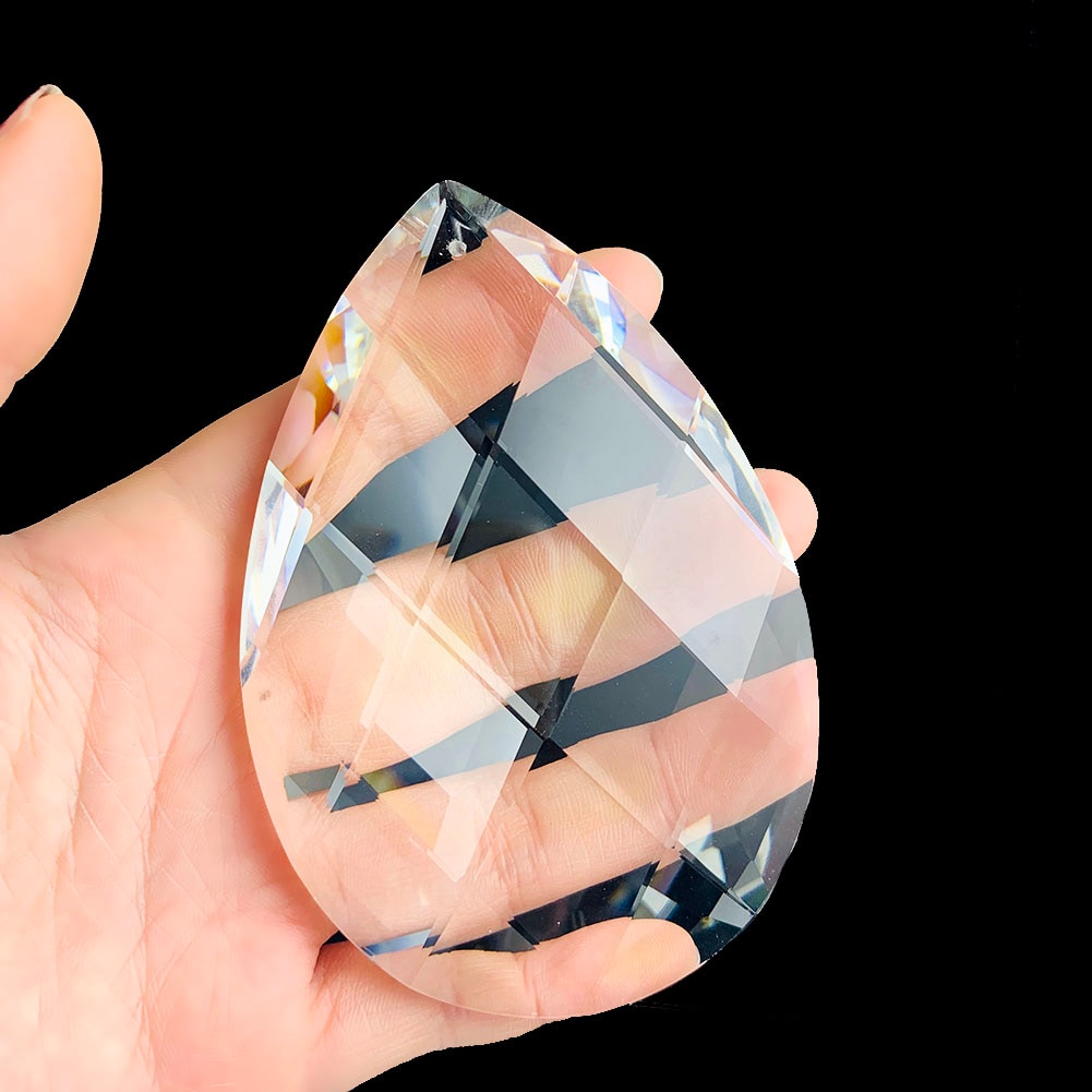 100mm Reseau Grid Crystal Clear Glass Hanging Crystals Prism DIY Pendant Chandelier Suncatcher Home Wedding Decor Accessories