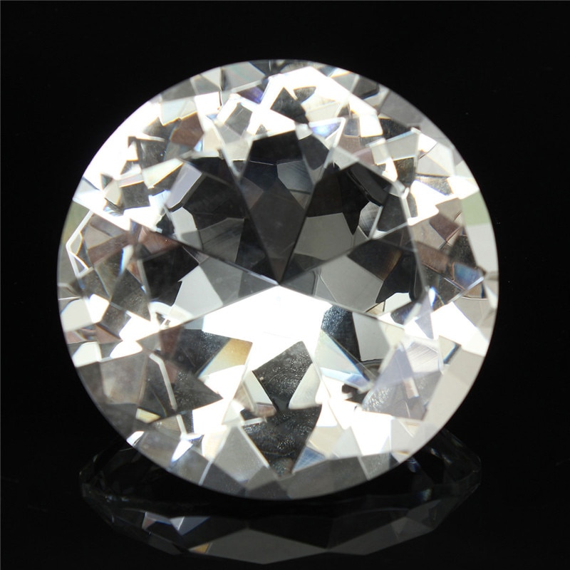 1pc 60mm/2.36inch Clear Crystal Diamond Cut Shape Paperweights Glass Gem Home Display