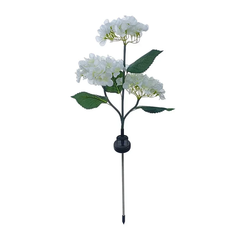 Led simulering blomsterlampe havelampe udendørs soldrevet broderet kugleblomsterlamper gårdspladsdekoration: Måneblå