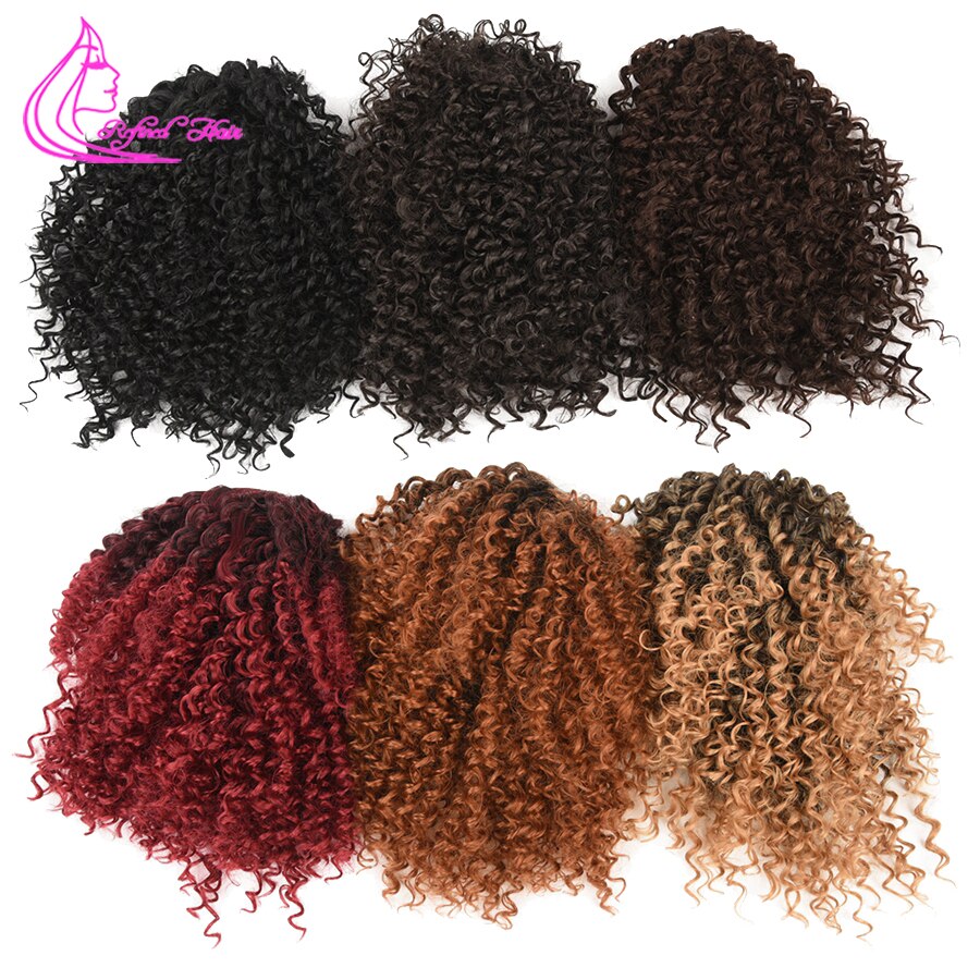 Refined Hair Synthetic Curly Ponytail 8 Inch Mixed Color Drawstring Ponytail Hairpieces With Two Combs Black Brown Burgundy