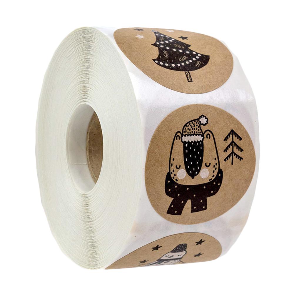 Colorful Christmas Designs Adhesive Name Tags Seal Labels Tags Decals Package XMAS Stickers: Gray