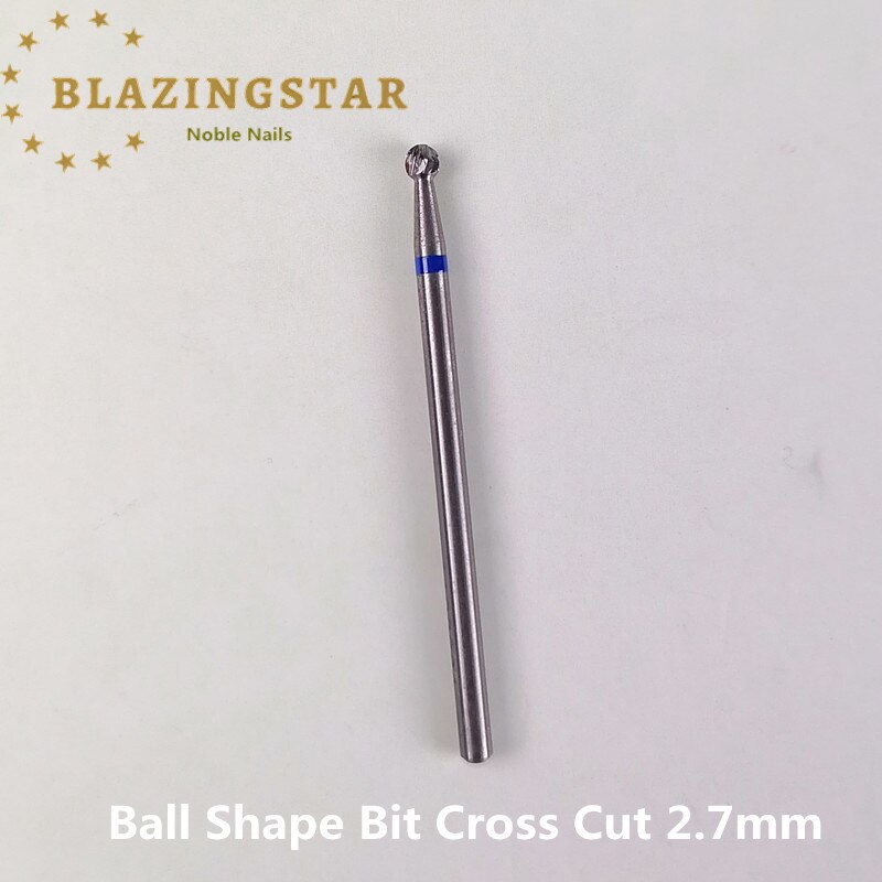 Bolvormige bit kruiskop zilver snelst verwijderen eelt voet hardmetalen bits accessoires nagelfrezen pedicure nagelboortjes: 2.7mm