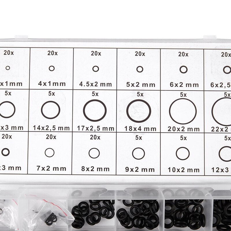 495PCS 36 Sizes O-ring Kit Black&Green Metric O ring Seals Rubber O ring Gaskets oil resistance 270pcs + 225pcs